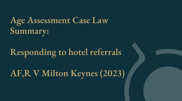 Age assessment case law summary