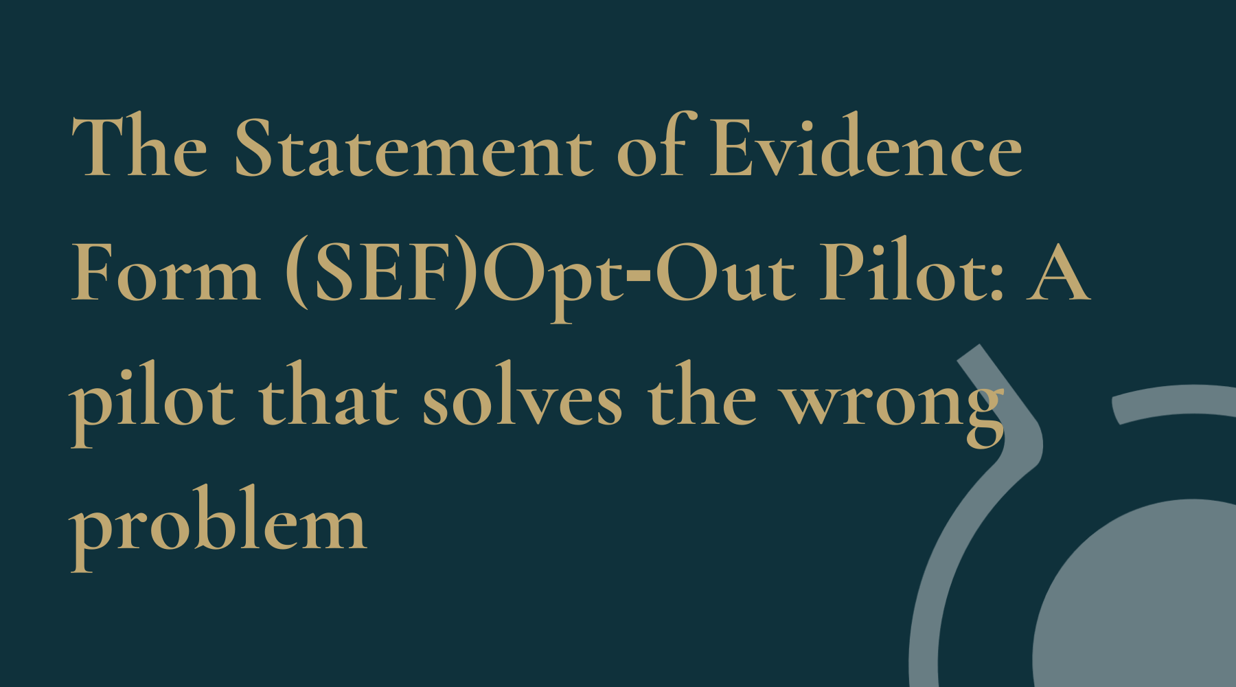 The SEF Opt‑Out Pilot: A pilot that solves the wrong problem